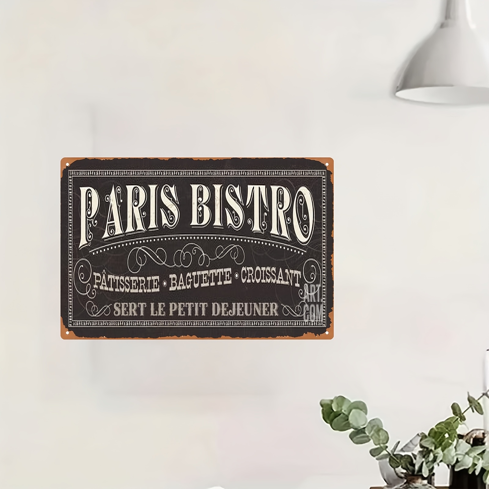 Home Office Or - Insegna in Metallo Vintage Stile Bistrot
